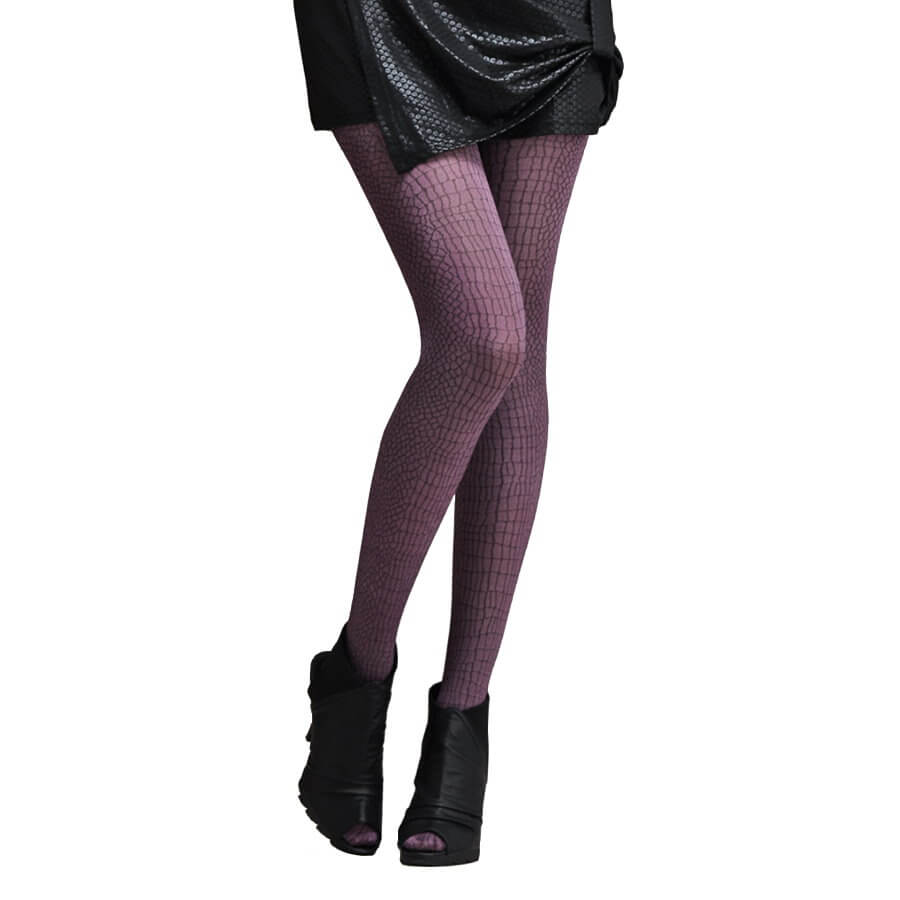 Fashion Opaque Tights, Lurex Snake Pattern, 60D